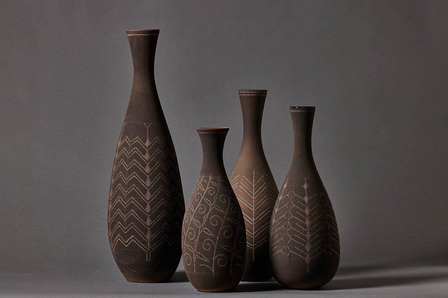 Finished vessels in the studio